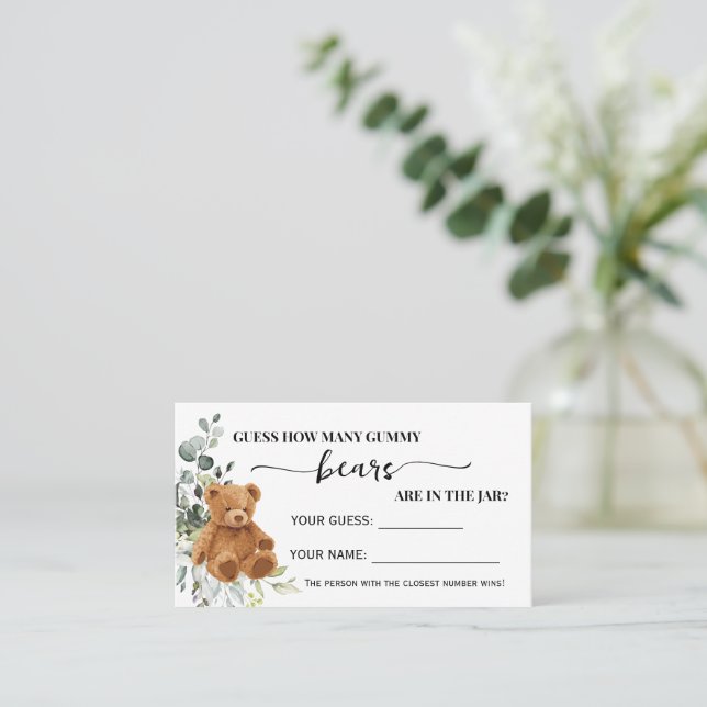 Greenerar Quantos Cartões de Chá De Ursos Gummy (Em pé/Frente)