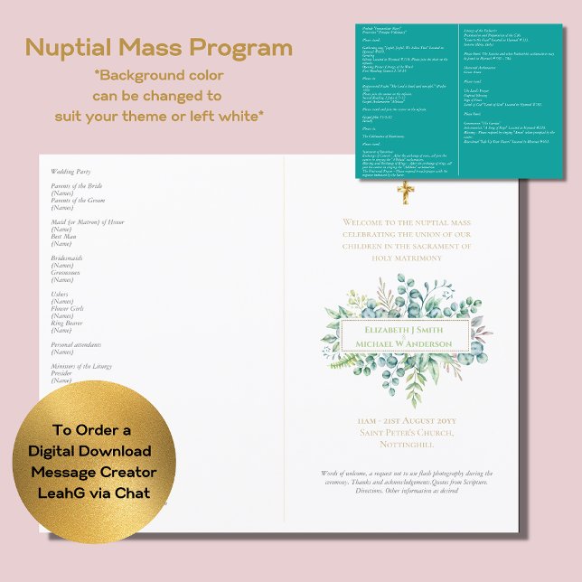 Greenerescência Deixa Casamento Católico Missa Nup (Criador carregado)