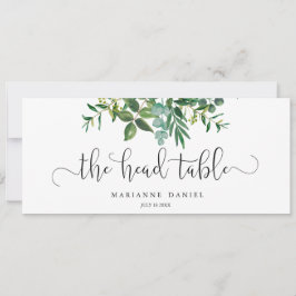 Greenerescer aquarela mesa de cabeça de casamento