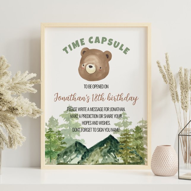 Greenerescer Woodland Bear Time Poster (Criador carregado)