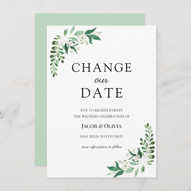 Greenery adiou o anúncio de casamento (Frente/Verso)