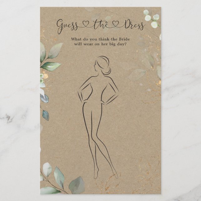 Greenery Adivinha O Jogo Do Chá de panela De Vesti (Frente)