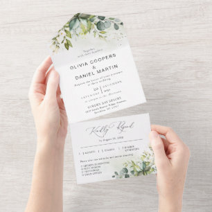 Greenery All in One Wedding Convite