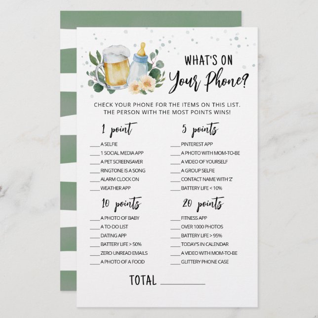 Greenery Baby está criando o que há no seu jogo te (Frente/Verso)