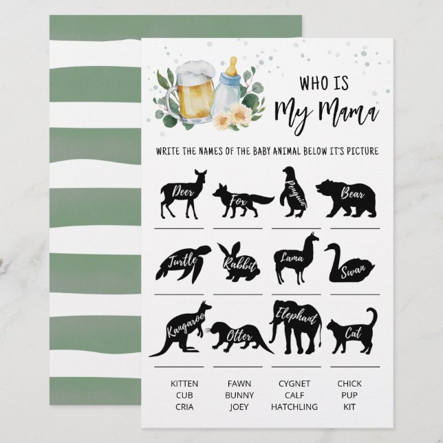 Greenery Baby Está Criando Quem É Meu Jogo De Mamã (Frente/Verso)