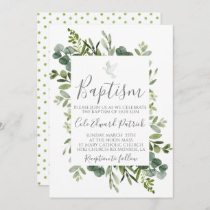 Greenery Baptism Convite