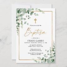 Greenery Baptism Convite