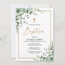 Greenery Baptism Convite