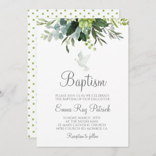 Greenery Baptism Convite
