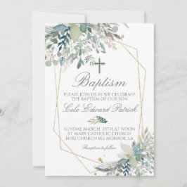 Greenery Baptism Convite
