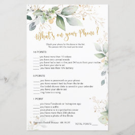 Greenery Bridal Game O que há no seu telefone
