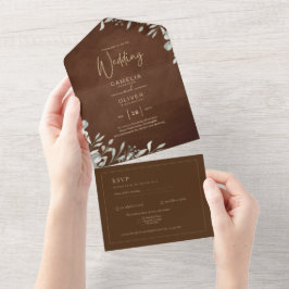Greenery Brown Wedding Fall Winter