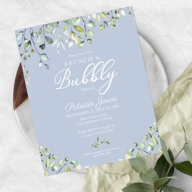 Greenery Brunch E Convites Orçamentários De Bolha (Criador carregado)