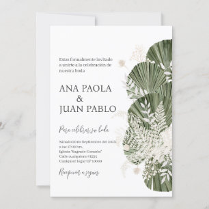 Greenery, Convite para Casamento Espanhol