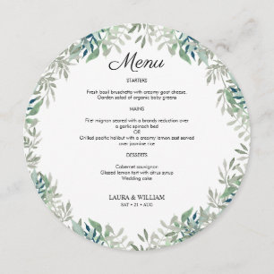 Greenery Deixa O Menu De Casamento Da Plata