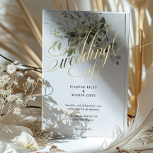 Greenery Dourado Calliografia Casamento Elegante