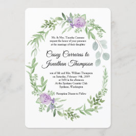 Greenery e Lavanda Convite modelo