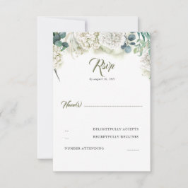 Greenery e White Hydrangea Wedding RSVP