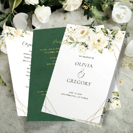 Greenery Elegant White rose e Programa de Casament
