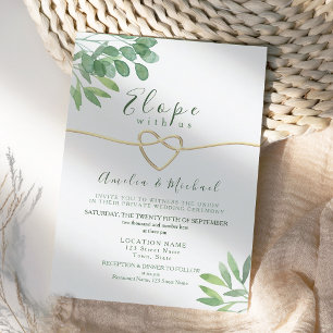 Greenery Elope Micro Wedding Convite