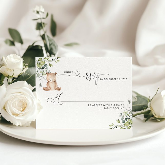 Greenery eucalyptus chá de fraldas RSVP (Criador carregado)