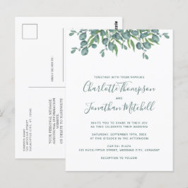 Greenery Eucalyptus Convite Simples Para Casamento