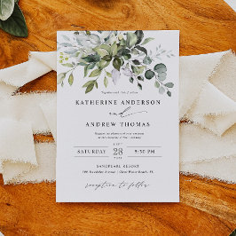 Greenery Eucalyptus Deixa Convite Para Casamento