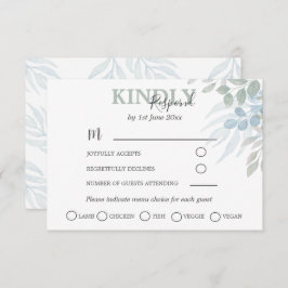 Greenery Eucalyptus Dusty Blue Wedding RSVP