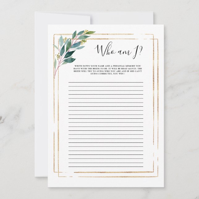 Greenery Eucalyptus Que Sou Eu Jogo Chá de panela (Frente)