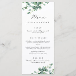 Greenery Eucalyptus script Wedding Menu card