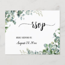 Greenery Floral Eucalyptus Wedding RSVP Resposta