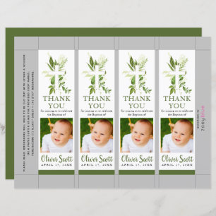 Greenery Foliage Baptism Foto Bookmark