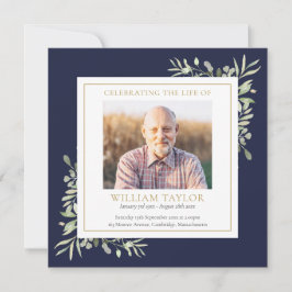 Greenery Funeral Memorial Order Of Service Program