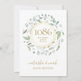 Greenery Garland Dourado Anúncio de novo endereço