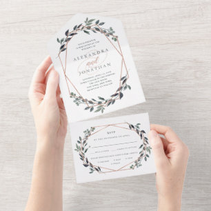 Greenery Geo Rosa Dourado Casamento e Escolha da