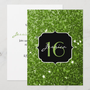 Greenery Green Glitter brilha Doce 16 Convite