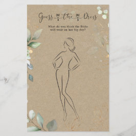 Greenery Guess The Dress Bridal Shower Game Flyer
