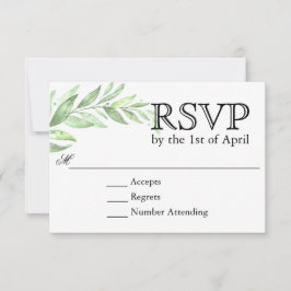 Greenery Laurel Wreath Wedding RSVP