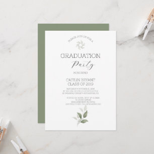 Greenery Modern Graduation Convite