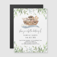 Greenery Noahs Ark Cristening Magnetic Card