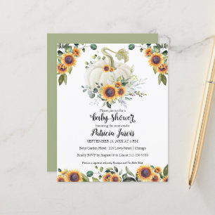 Greenery Pumpkin Budget Chá de fraldas Convite