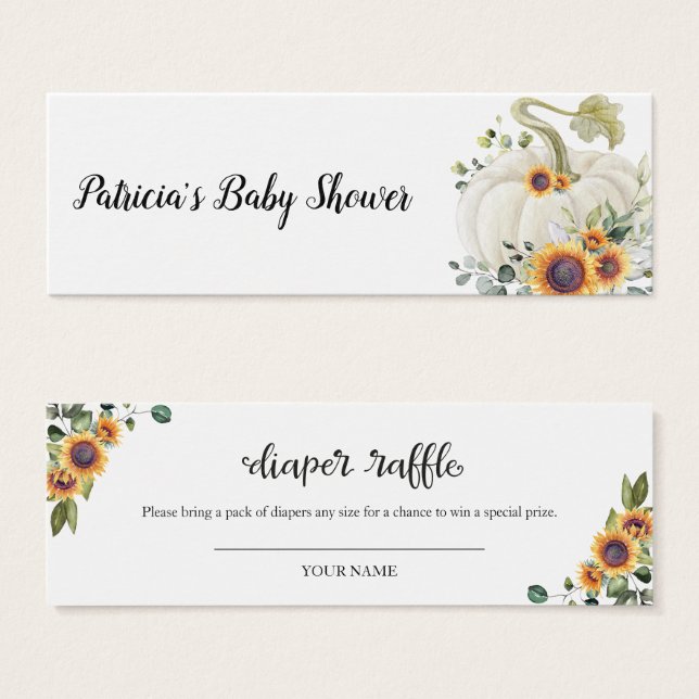 Greenery Pumpkin Fall Fralda Raffle (Frente & Verso)