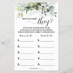 Greenery Quantos anos eles tinham no cartão de Chá