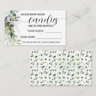 Greenery Quantos cartões de Chá de fraldas Candies