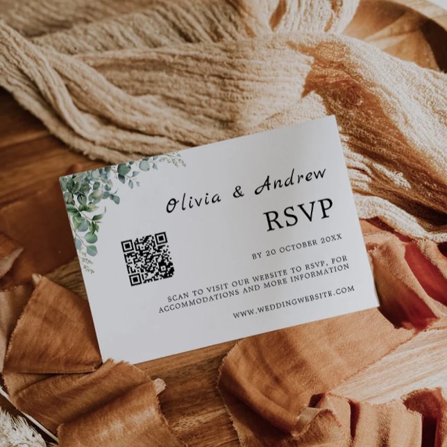 Greenery RSVP Card Wedding Modelo (Greenery RSVP Card Wedding Template)