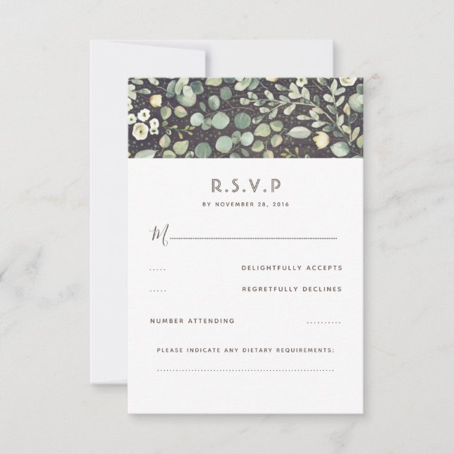 Greenery Rustic Wedding RSVP (Frente)