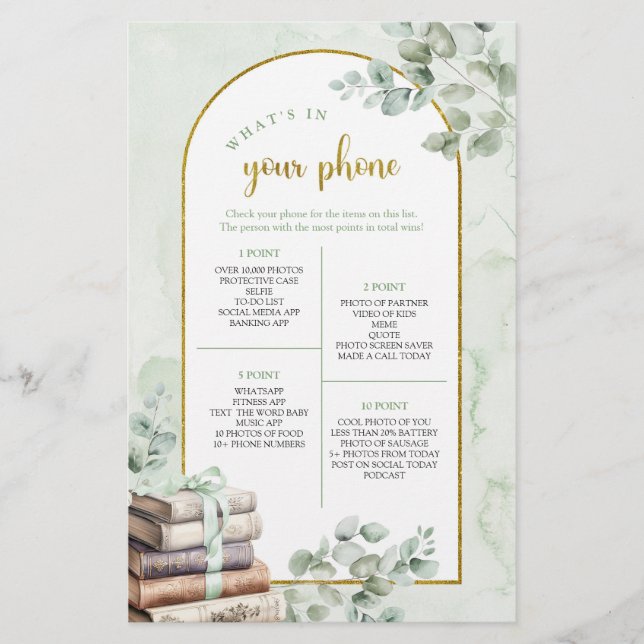 Greenery Storybook O que há no seu jogo telefônico (Frente)