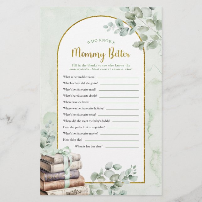 Greenery Storybook Que Conhece Jogos Melhores Para (Frente)