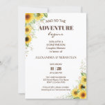 Greenery Sunflower Honeymoon Convite para Chá<br><div class="desc">Design de casamento de girassol verde. Adicione suas próprias informações e,  para mais personalização,  clique no link "clique para personalizar mais" (incluindo a cor da fonte) ~ Verifique a coleção para jogos,  convites,  sinais e muito mais</div>