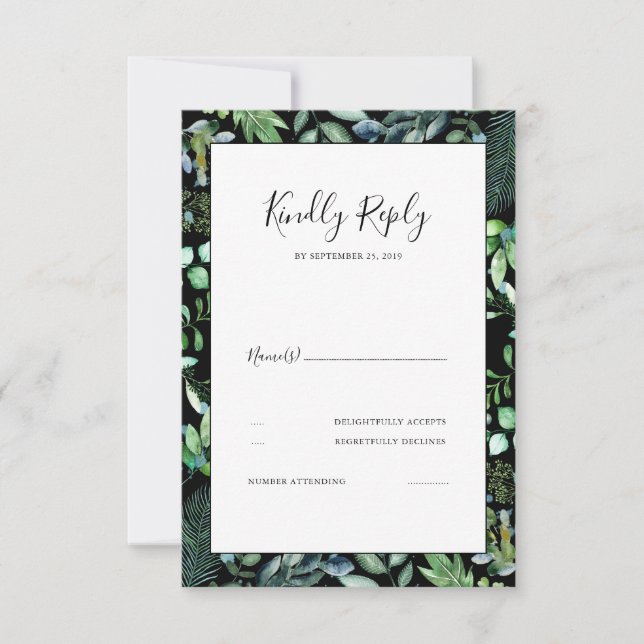 Greenery Wedding RSVP (Frente)